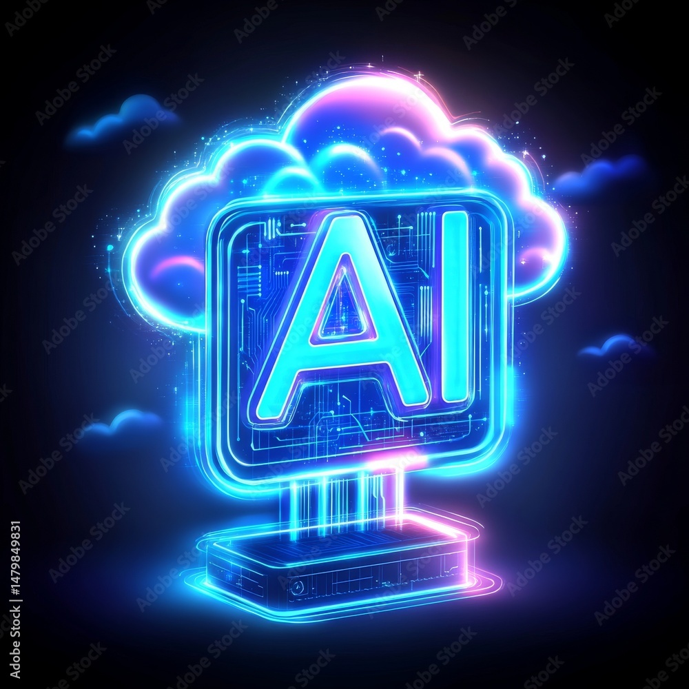 Aufkleber ai chip, circuitry of intelligence, digital brain, neural network, and power of ai are all terms tha