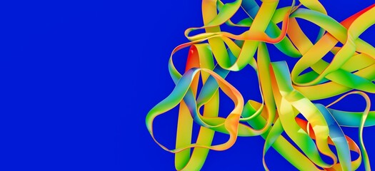 3D rendering of a colorful protein structure, perfect for science, technology, and medical visuals.