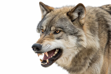 Fototapeta premium alpha wolf looking fierce, front view isolated on transparent background
