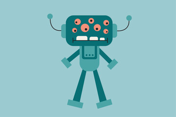 robot vector flat icon