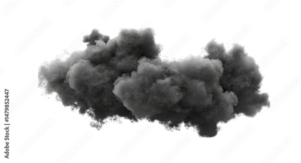 Poster a large dark and billowing cloud of smoke isolated on a transparent background the smoke appears to 