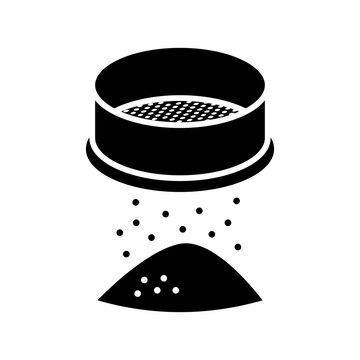 black sieve sifting powder clip art preview