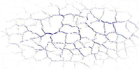 An abstract close-up of a cracked surface with blue lines on a white background. The image depicts a network of fractures, perfect for backgrounds and design elements.