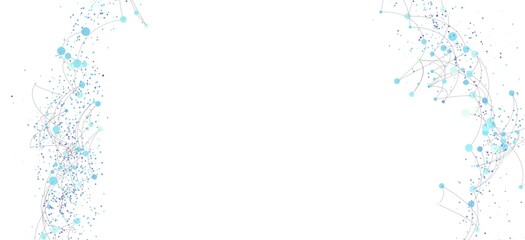 Abstract background with connected dots and lines. Network, technology, communication concept.