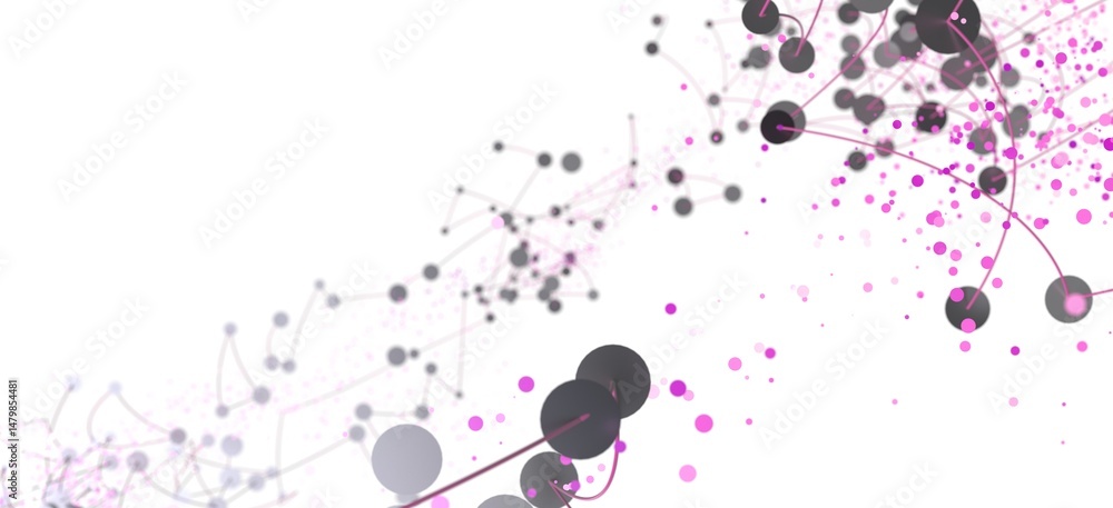 Leinwandbilder Abstract background with connected dots and lines.  Great for technology, network, or connection concepts.