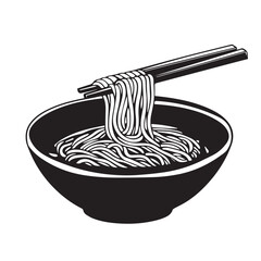 noodles in a bowl with chopsticks