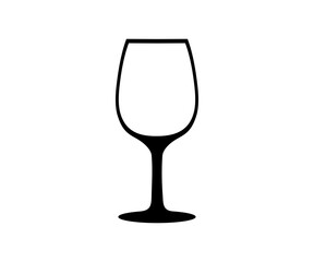 Wine glass icon. Isolated sign empty glass of wine vector design and illustration.

