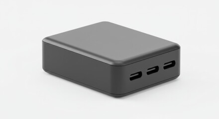 Sleek black docking station with multiple usb-c ports for data transfer