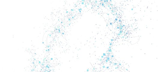 Modern digital background with interconnected blue squares and lines. Perfect for tech, network, or connection themes.