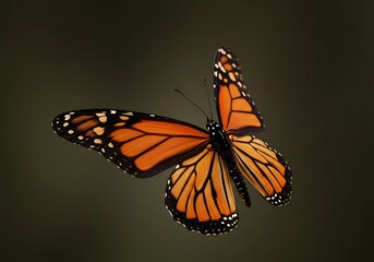 Fototapeta premium Monarch Butterfly in Flight: Autumn Hues