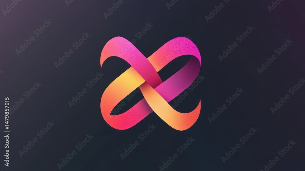 Poster abstract intertwined design: a dynamic gradient logo
