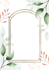 Elegant Arch Frame Botanical Design Background 