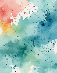 Delicate watercolor illustration of a colorful flower with multiple petals