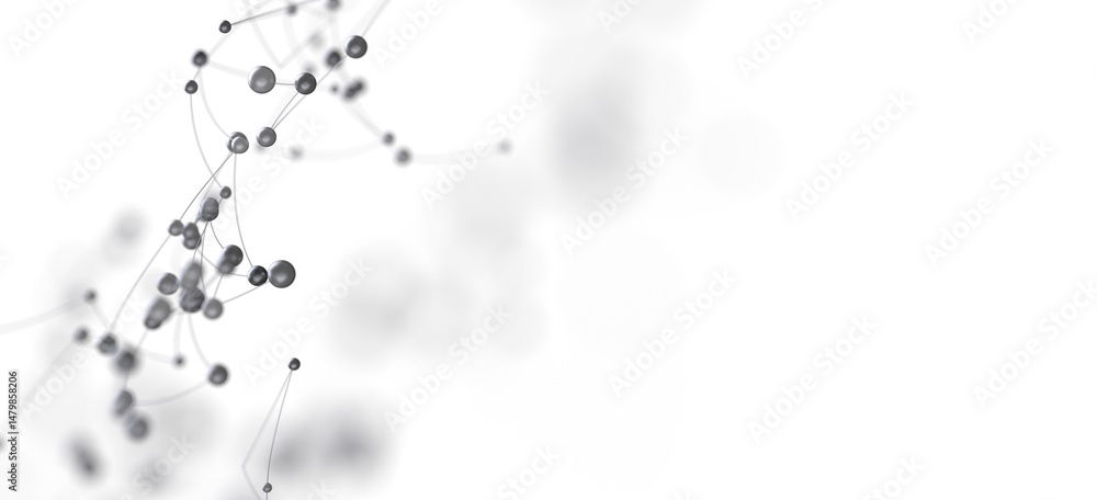 Poster Abstract background with connected dots and lines.  Perfect for technology, science, or network concepts.