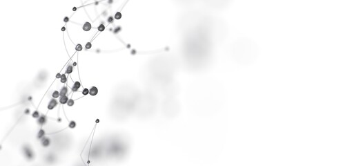 Abstract background with connected dots and lines.  Perfect for technology, science, or network concepts.