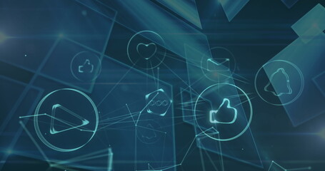 Image of media icons over squares