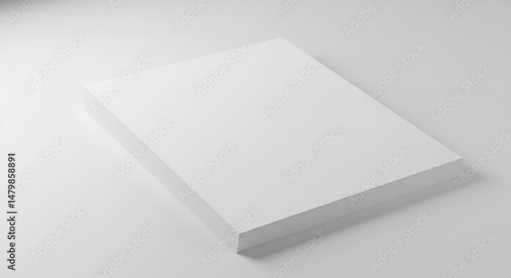 Aufkleber stack of blank white paper sheets, ready for printing or writing concepts