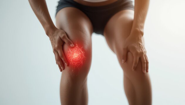 runer woman with knee injury and pain