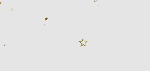 Beautiful image of gold stars on a white background, perfect for festive designs.