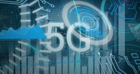 Image of 5g and data processing over servers