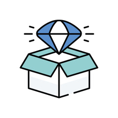 Product launch icon vector stock illustration