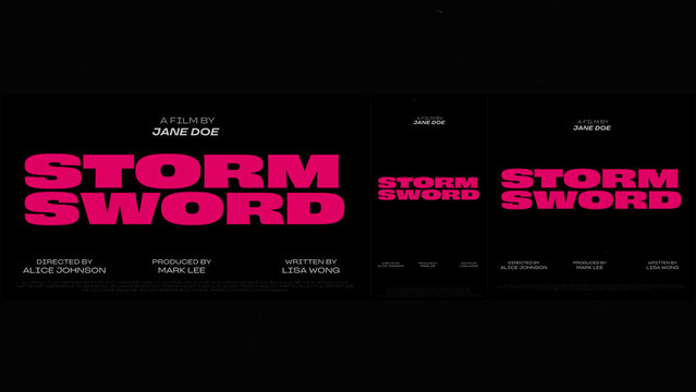 Cinematic Film Title Card, Movie Poster Typography Overlay 208 | Fully Modular Editable Layouts & Easy Text Animator Control to Create Custom Text Animations Without KeyFrames