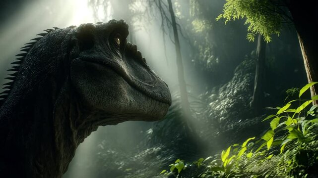 K Face-to-Face Close-Up of T-Rex in Jungle | Intimidating Prehistoric Roar | Realistic Dinosaur VFX for Cinematic Use