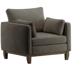 Naklejka premium A gray chair with wooden legs