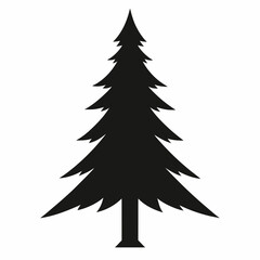Pine Tree silhouette icon on white background