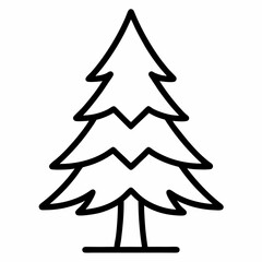 Pine Tree outline icon on white background