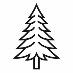 Pine Tree outline icon on white background