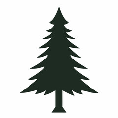 Pine Tree silhouette icon on white background