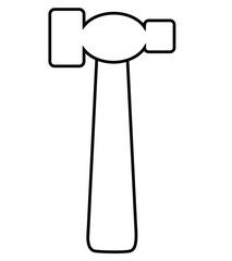 Cute cartoon hand drawn vector hammer outline.