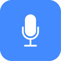 Voice Recording Icon on Blue Background