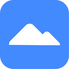 Mountain Silhouette in a Blue Square
