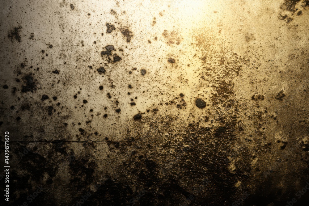 Aufkleber grunge texture background with dark spots and golden light abstract close up shot for design element