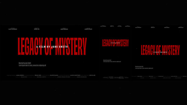 Cinematic Film Title Card, Movie Poster Typography Overlay 237 | Fully Modular Editable Layouts & Easy Text Animator Control to Create Custom Text Animations Without KeyFrames