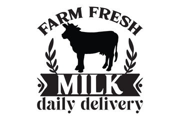  Farm Fresh Milk daily delivery,svg design