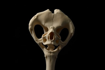 Naklejka premium human bones A white bone is shown on a black background.generative ai