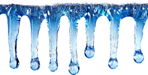 Frozen Water Drips and Icicles