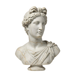 Obraz premium 白い大理石胸像 静謐な光と影 優雅な造形美