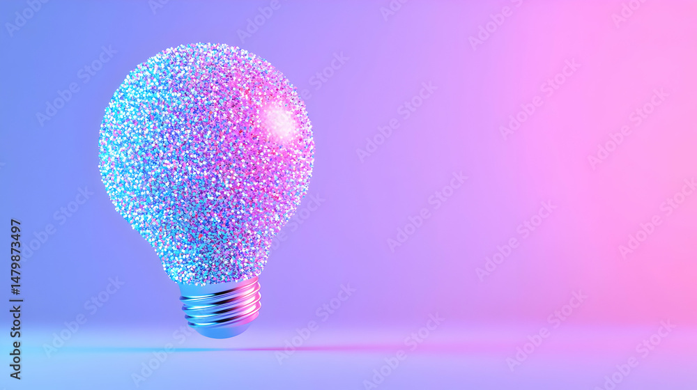 Poster abstract lightbulb design with gradient background