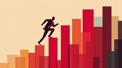 Man climbing stairs of a building