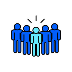 Icon a crowd, isolated against a clean background.