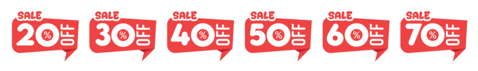 Discount promotion sale tag banner vector collection. Vector illustration.