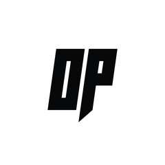 Obraz premium OP monogram logo design letter text name symbol monochrome logotype alphabet character simple logo