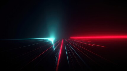 Futuristic Light Effects with Dynamic Red and Blue Laser Lines