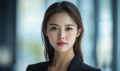 Fototapeta premium Serene Portrait of a Young Woman