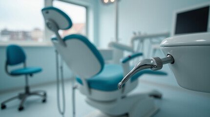 Close-Up of a High-Tech Dental Office – Microphotography of Equipment Precision and Sterile Surfaces