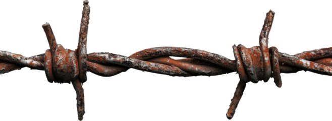 Rusty Barbed Wire Barrier